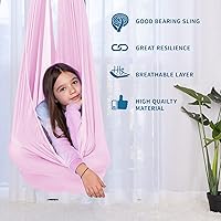 Vista 3 de OUTREE Columpio sensorial para niños con gancho giratorio de 360°, columpio de terapia interior ideal para autismo, TDAH, trastorno de procesamiento