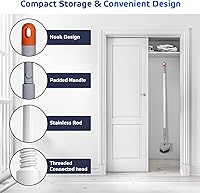 Vista 6 de DSV Standard Tile Tub Scrubber Brush Shower Scrubber with Long Handle, 3-in-1 Cleaning Brush with 3 Detachable No Scratch Brush Heads, 56’’ Scrub