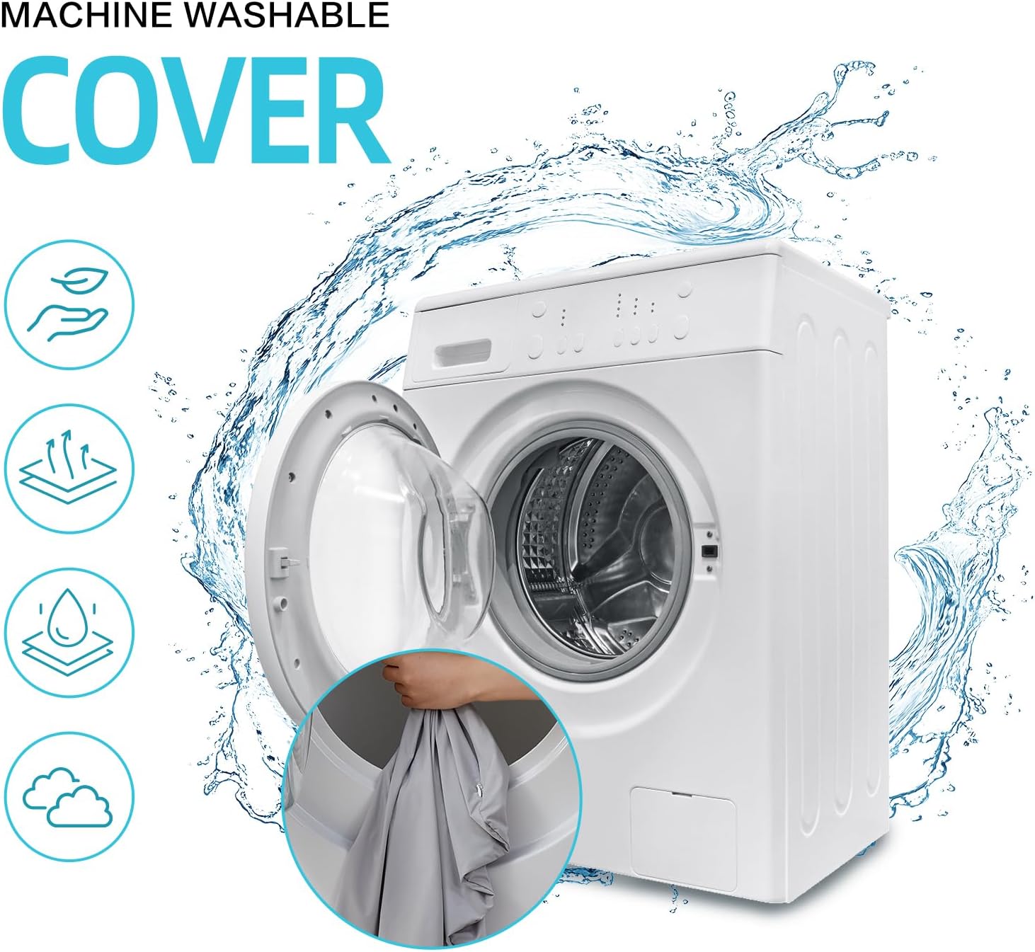 SAPHREAS Cooling Gel Memory Foam Pillow for Side, Back and Stomach Sleepers, Cool Bed Pillow for Sleeping, Removable & Machine Washable - Image 7