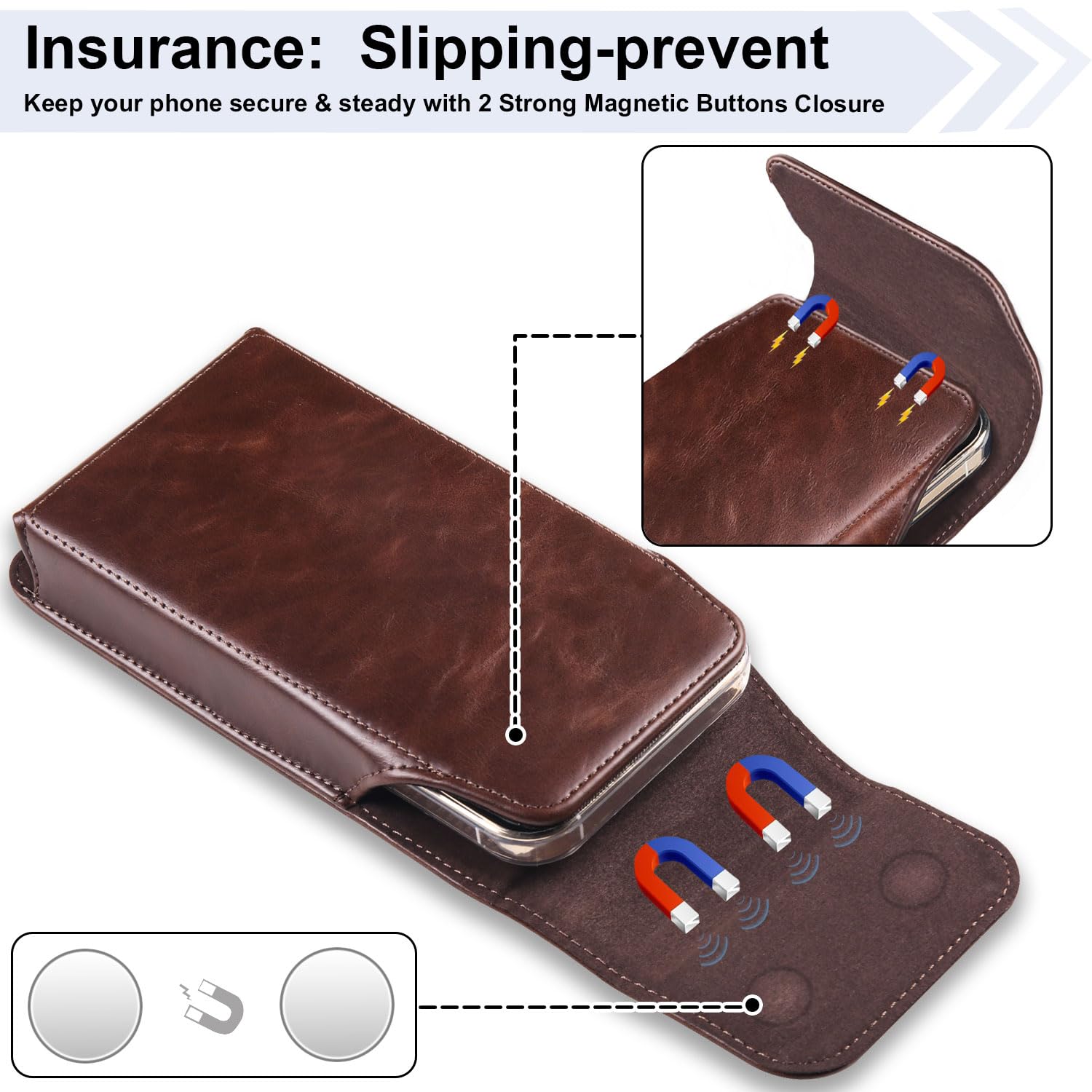 Handy-Holster Für Zwei Handys – Mit Gürtelclip, Passend Für IPhone & Samsung