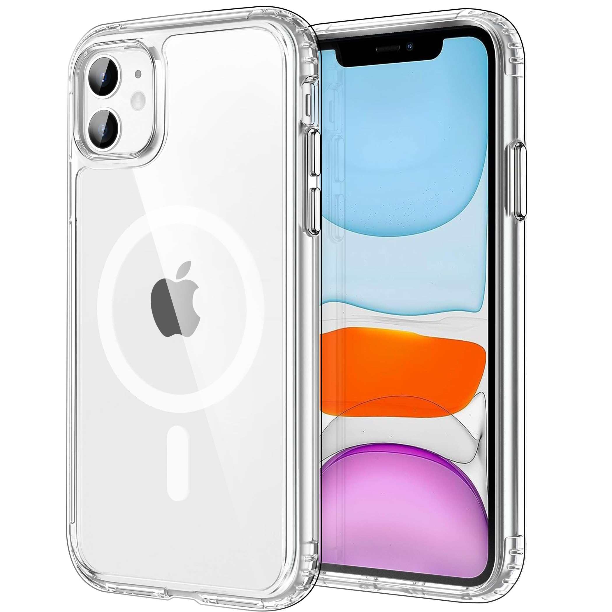 CACOE für Kameraschutzend, Kompatibel mit MagSafe, Stoßfest Kratzfest Magnetisch Rückseite Handyhülle für iPhone Case Transluzente