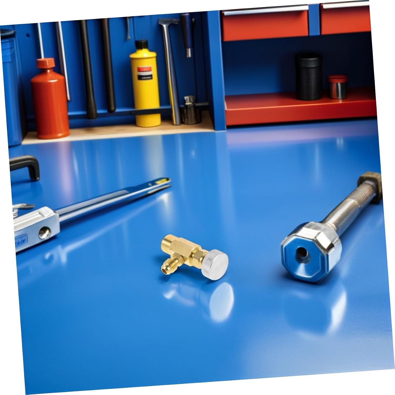 Uonlytech Automotive Refrigerant Self-Sealing Tap for R1234yf Small Bottles, Compact Alloy and Copper Bottle Opener Valve, Portable and Wear-Resistant Tool for Automotive Ac Recharge