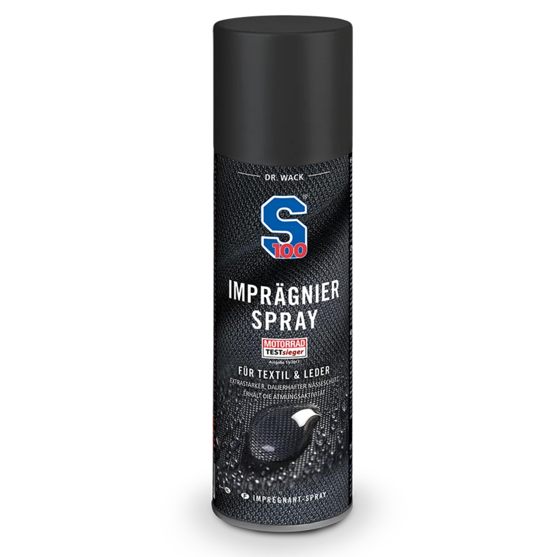 DR. WACK - S100 Imprägnierspray 300 ml - Imprägnierung Motorradbekleidung - Schutz vor Nässe, Ausbleichen & Verdunstungskälte - Imprägniermittel für Textilien & Leder - Hochwertige Motorradpflege