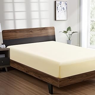 King Fitted Sheet Only - Hotel Quality Fitted Sheet King Size - Ultra Soft & Breathable - Brushed Microfiber - Deep Pocket - Cooling Fitted Sheets(Light Yellow)