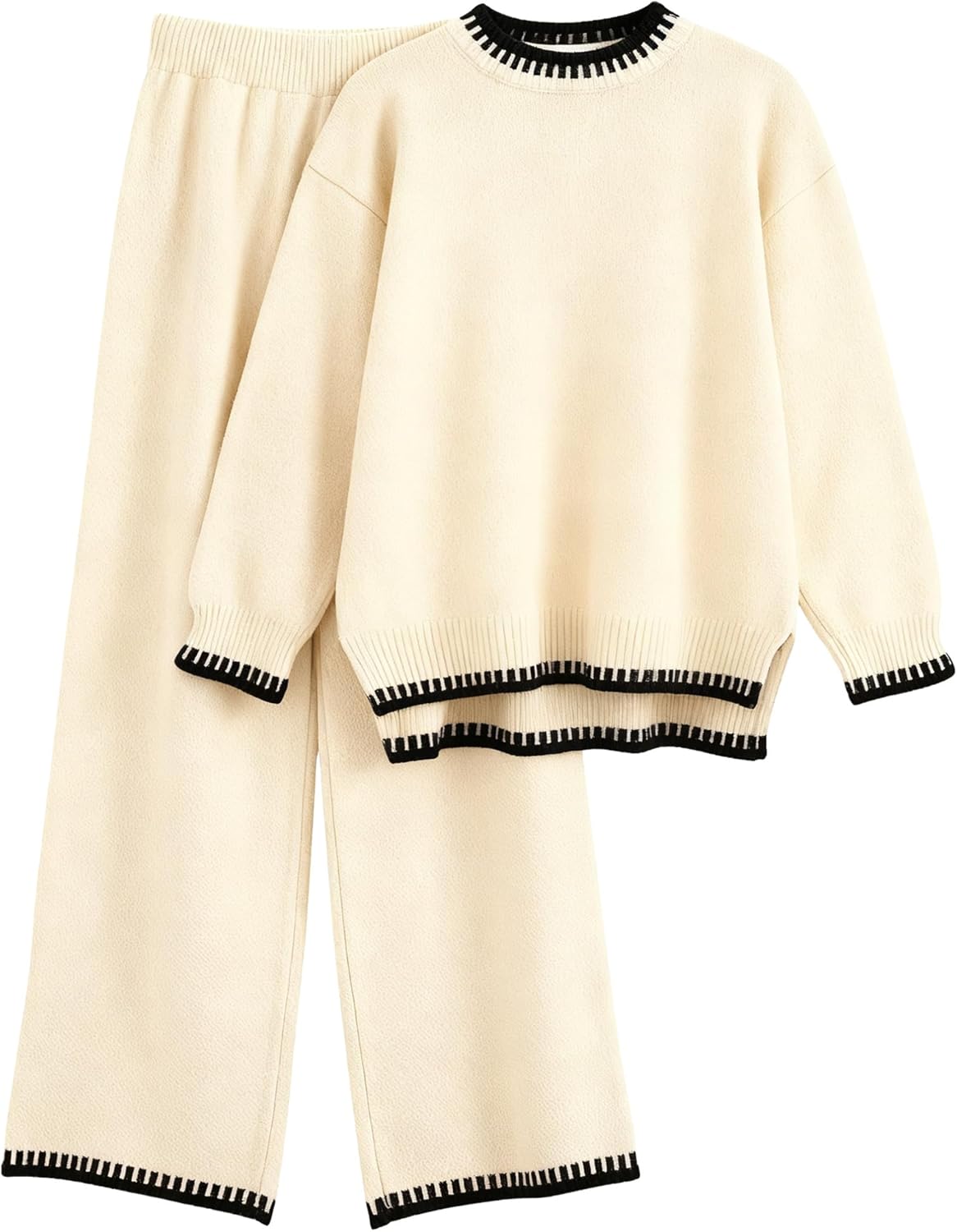 Women 2 Piece Sweater Set Causal Lounge Set 2025 Stylish Long Sleeve Outfits Knit Matching Loungewear - Image 2