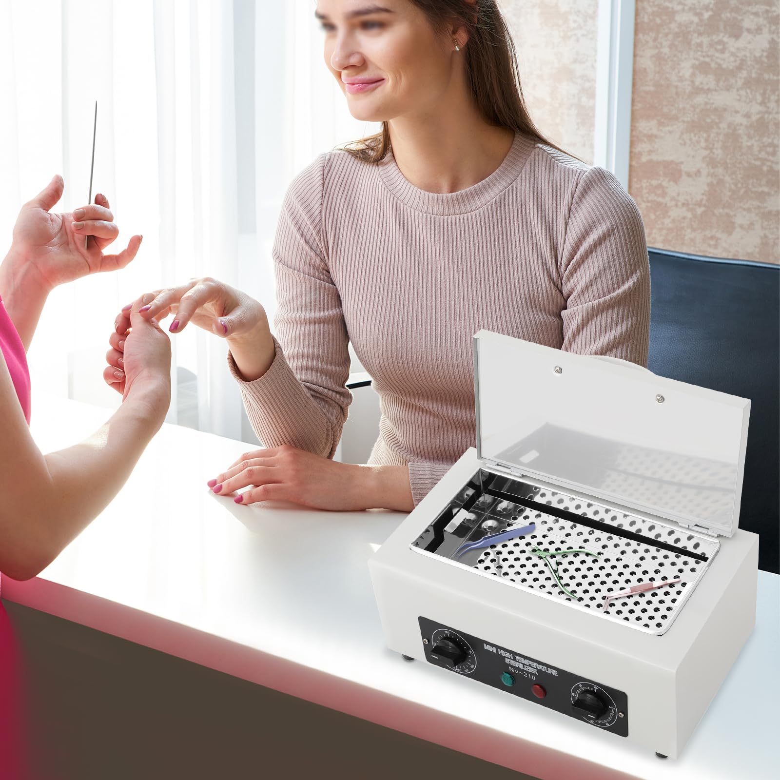 Profesjonalny sterylizator gorącego powietrza 300 W do instrumentów, autoklaw z timerem do 220℃ do narzędzi do paznokci, maszyny do czyszczenia metalu i dezynfekcji w salonach, klinikach