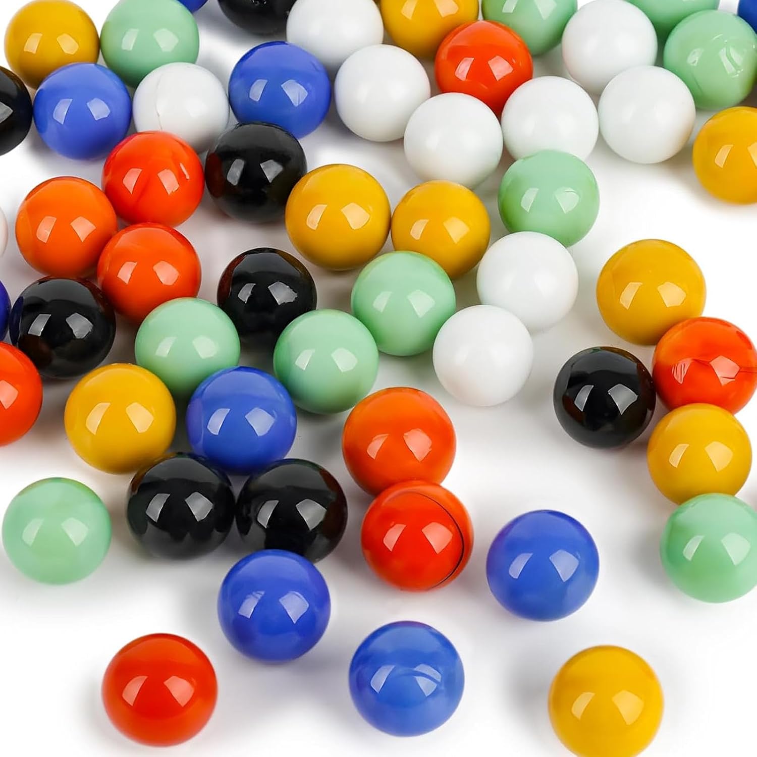 HAKACC 90 sztuk szklanych kulek, 1,6 cm, kolorowe kulki do zabawy w kształcie kulek chińskich (6 kolorów)