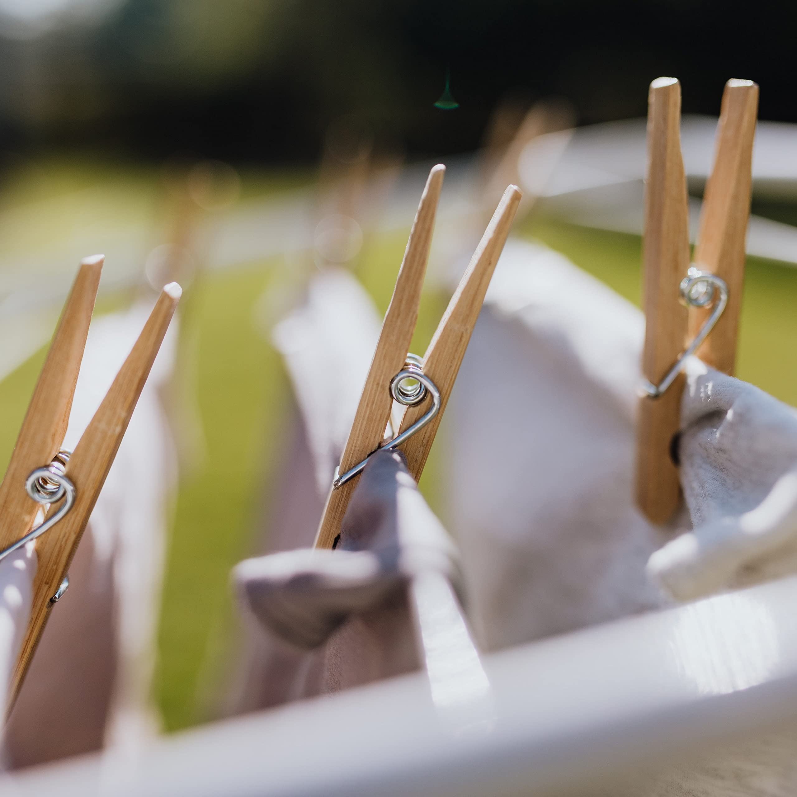 Wäscheklammern 100 Stück Aus Birkenholz - Naturfarben 7cm Zero Waste