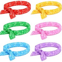 Coume 6 Pcs Cooling Neck Wraps Neck Cooler Cooling Ice Bandana Tubes Scarf for Women Men Hot Weather Summer Outdoor