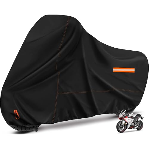 Enzeno Motorcycle Cover Waterproof Motorcycle Rain Tarp Outdoor Storage