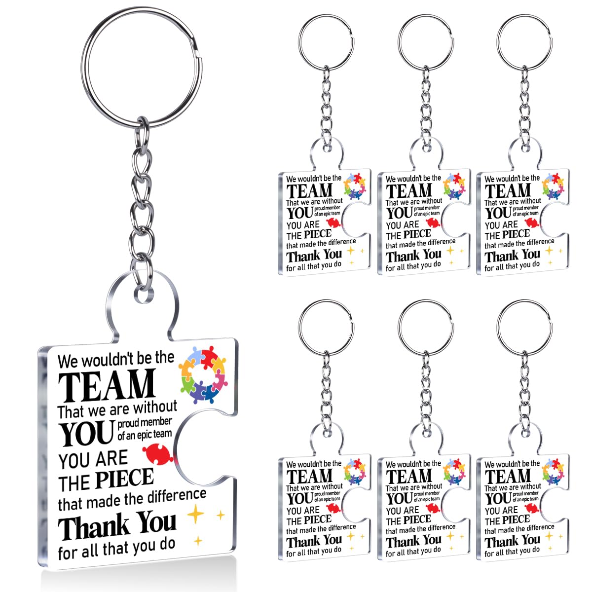 Team Appreciation Gifts Bulk Thank You Keychains for Coworkers