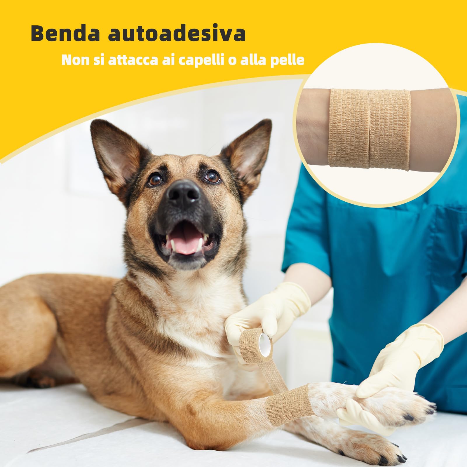 Fascia Coesiva Autoadesiva per Rugby, Sport (2,5 cm x 4,5 m),Self Bendaggio Adesivo (Confezione da 8)