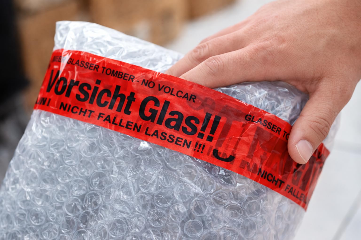 Bayli 72 Rollen Verpackungsband Vorsicht Glas 48mm x 66m – stark haftendes Klebeband für Logistik