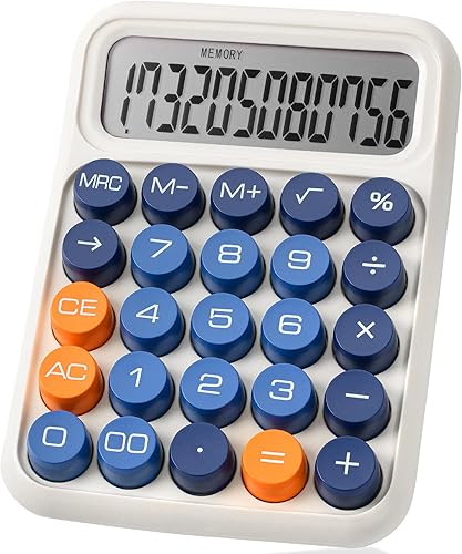 Miniatura 19 de Mr. Pen - Calculadora de interruptor mecánico, 12 dígitos, pantalla LCD grande, botones grandes de calculadora púrpura Púrpura,Azul,Cítricos