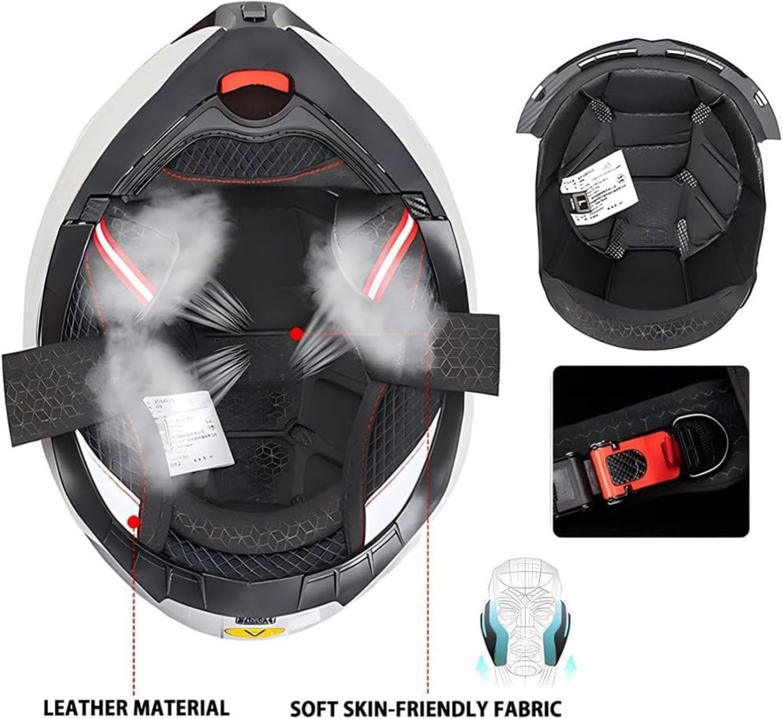Kask motocyklowy Bluetooth, zatwierdzony przez DOT/ECE, kask motocyklowy typu flip up, modułowy kask z podwójnym wizjerem, słuchawki do automatycznej odpowiedzi D, M = 57~58 cm