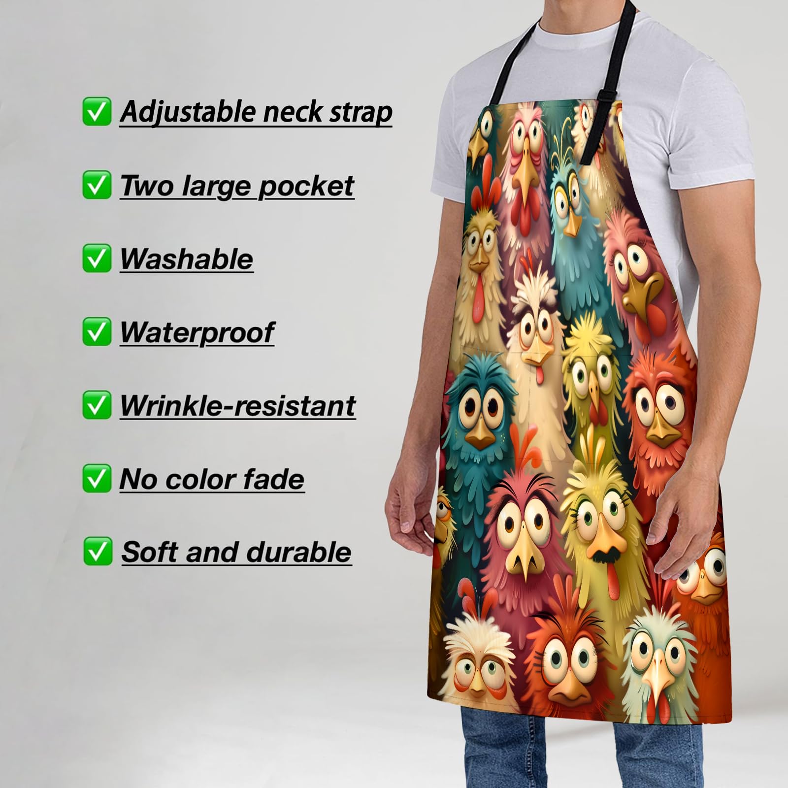 Delantal para mujer con bolsillos, delantal de regalo para hombres, delantal de tortuga marina para chef, hogar, cocina, accesorios de cocina