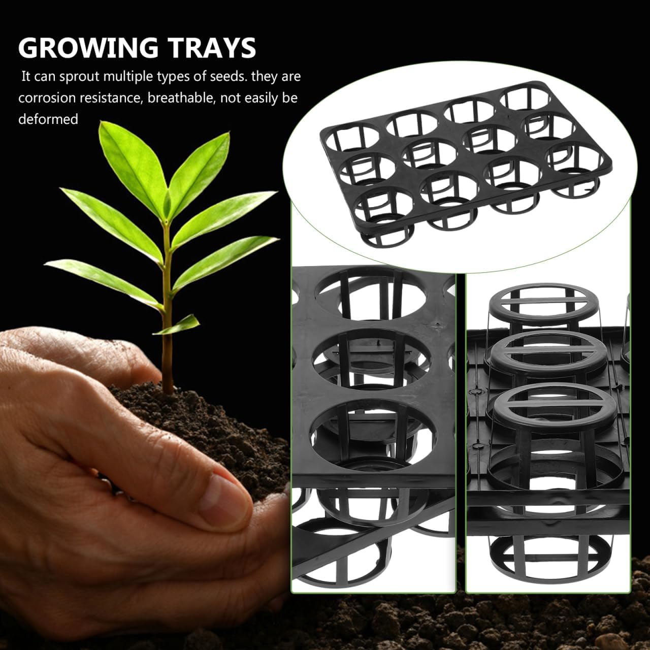 2PCS Starter Tray Nursery Pot Tray 12 Hole Nursery Pots Holder Greenhouse Carry Round Pots Carrying s Germination Planter for Indoor Plants, Planting Propagation