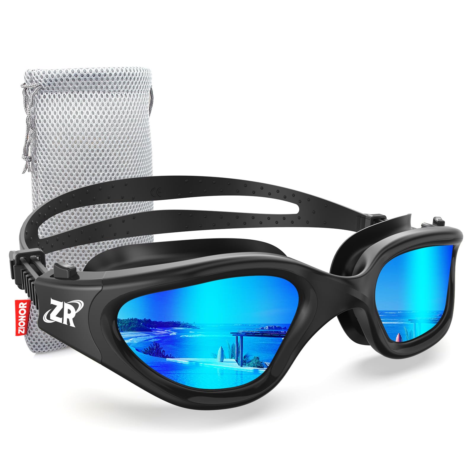 ZIONOR G1 NEW Polarisierte Schwimmbrille für Erwachsene Damen Herren – Beschlagfrei, 100% UV-Schutz, wasserdicht & verstellbares Nasenstück
