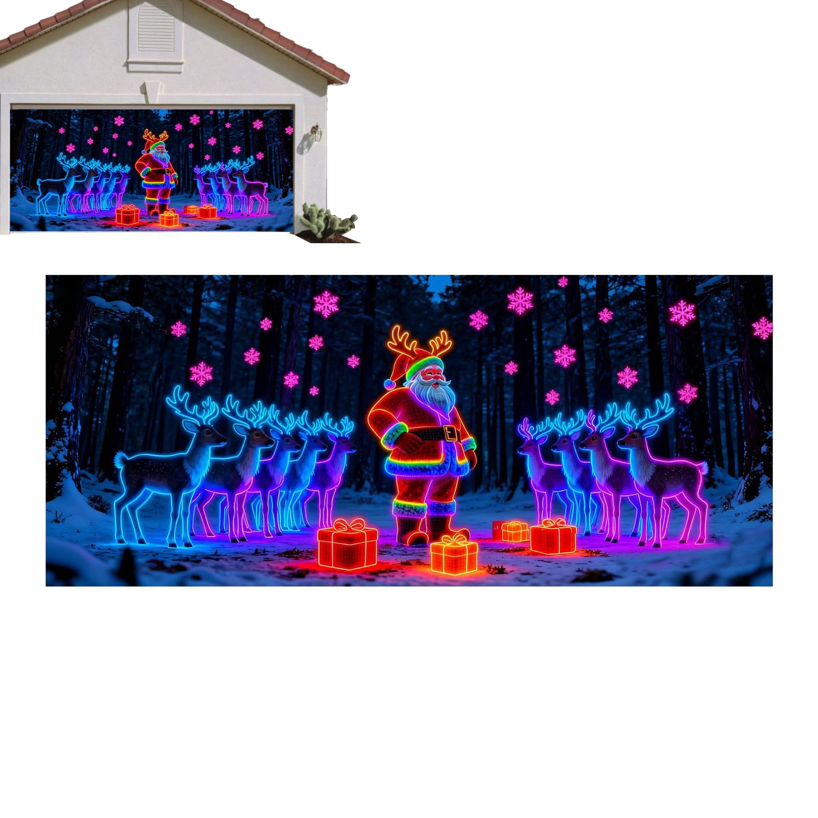 Couverture de porte de garage de Noël résistante pour décorer votre extérieur