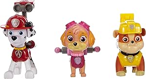 Paw Patrol Action Pack Pups 3pk Figure Set Marshal, Skye, Rubble