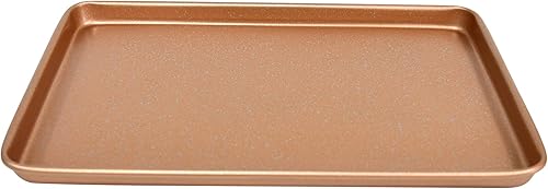 Miniatura 2 de casaWare Molde antiadherente de cerámica de peso comercial Ultimate Series de 15 x 10 x 1 pulgada (granito oro rosa)