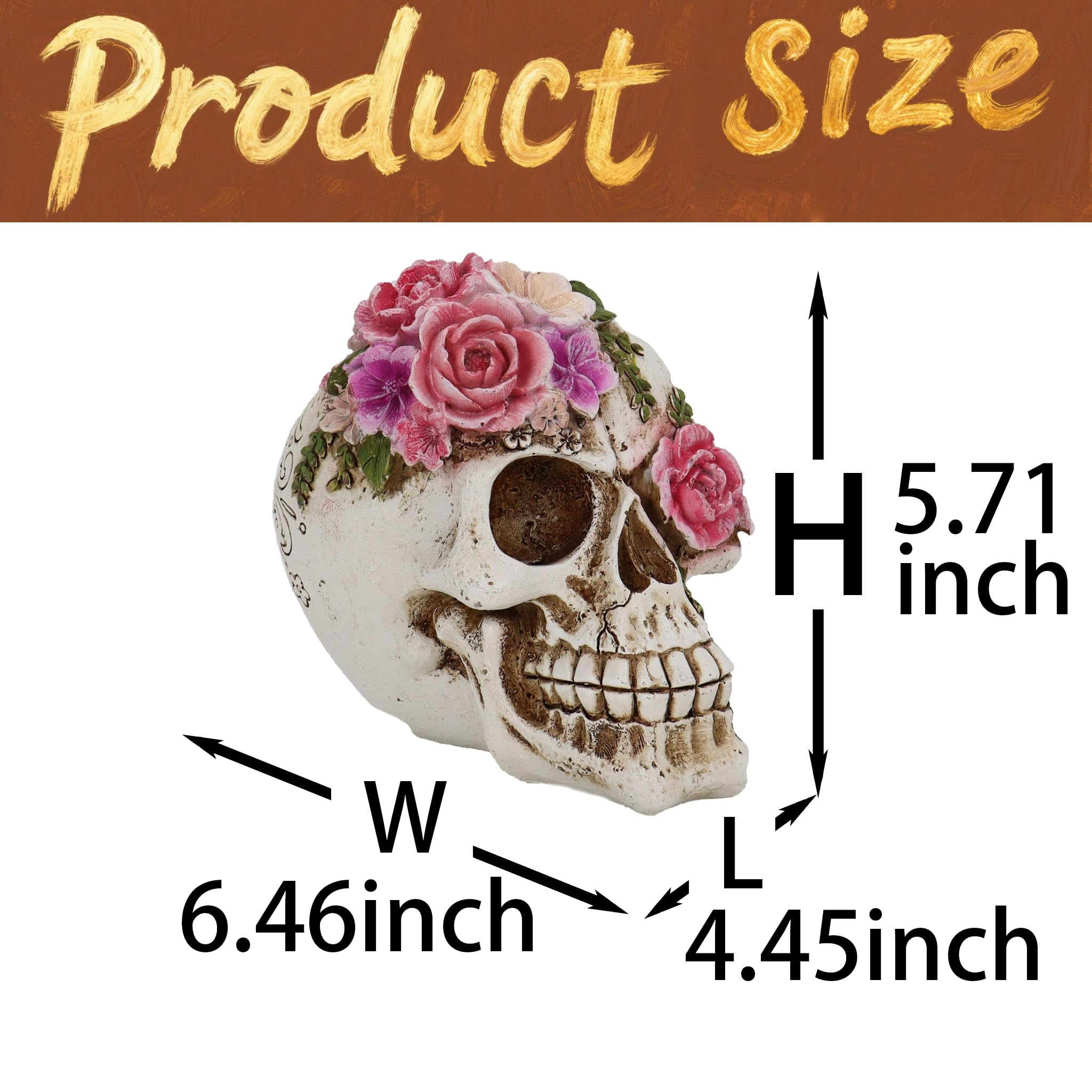 Life Size Resin Skull Decor - Halloween Statue -3