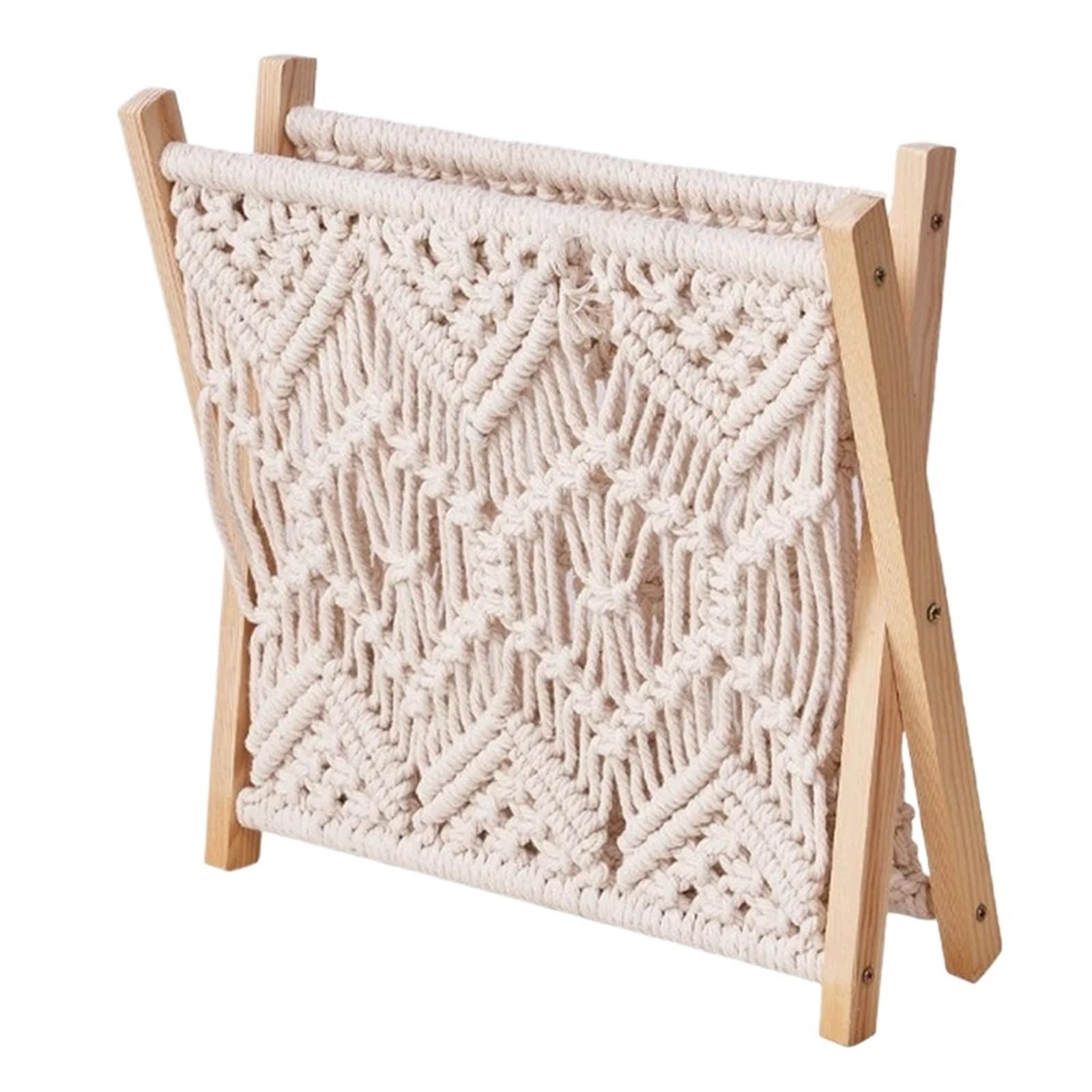 Woven Magazine Rack Magazine Rack Boho Style File Storage Basket for Newspaper, Letter