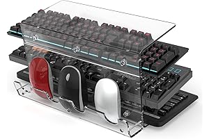 YIMAGUJRX 3-Tier Keyboard Mouse and Grip 2 In 1 Desktop Storage Rack