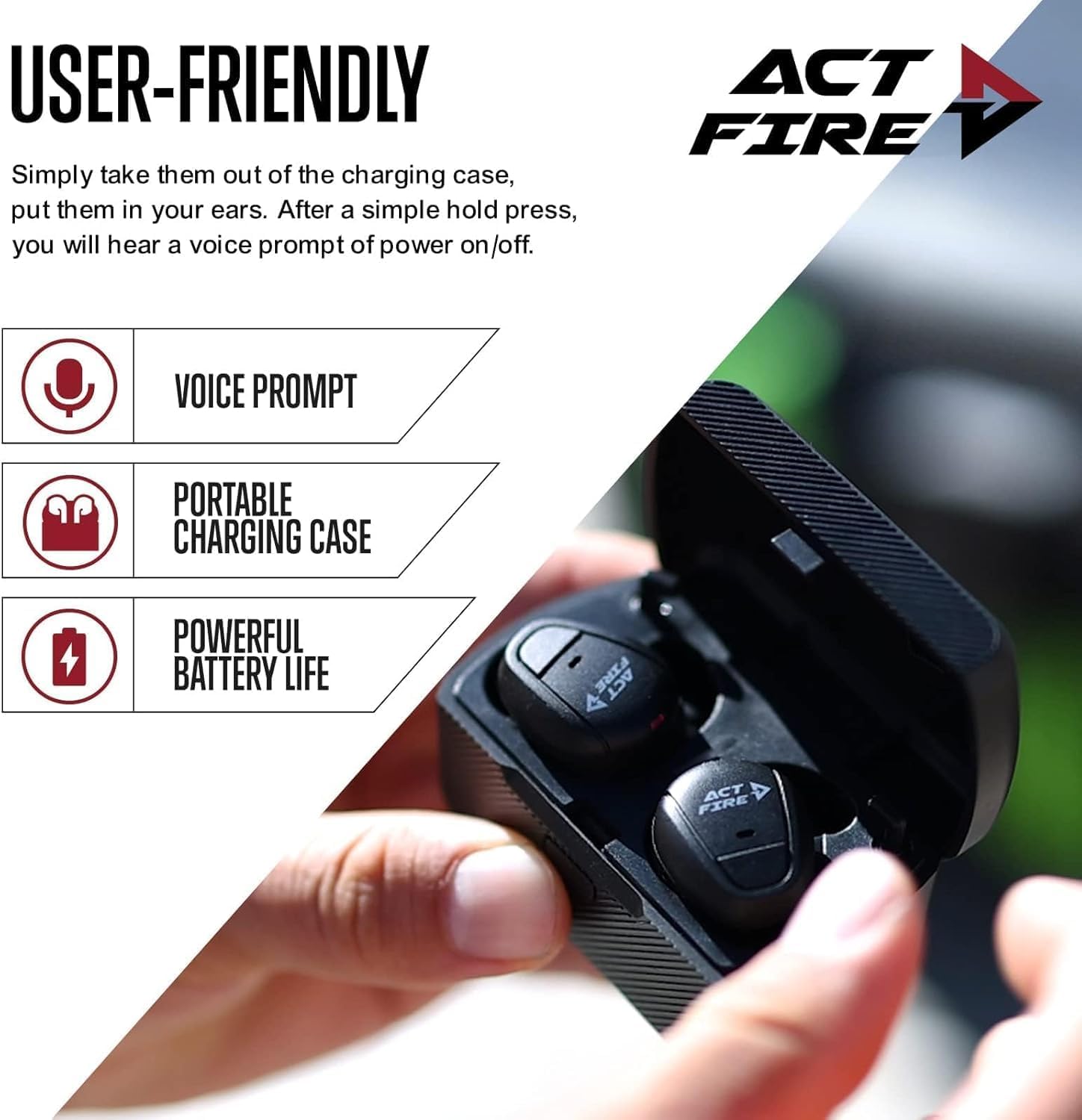 Shooting Ear Protection Ear Plugs, Hearing Protection Earplugs Electronic Shooting Ear Buds for Noise Reduction