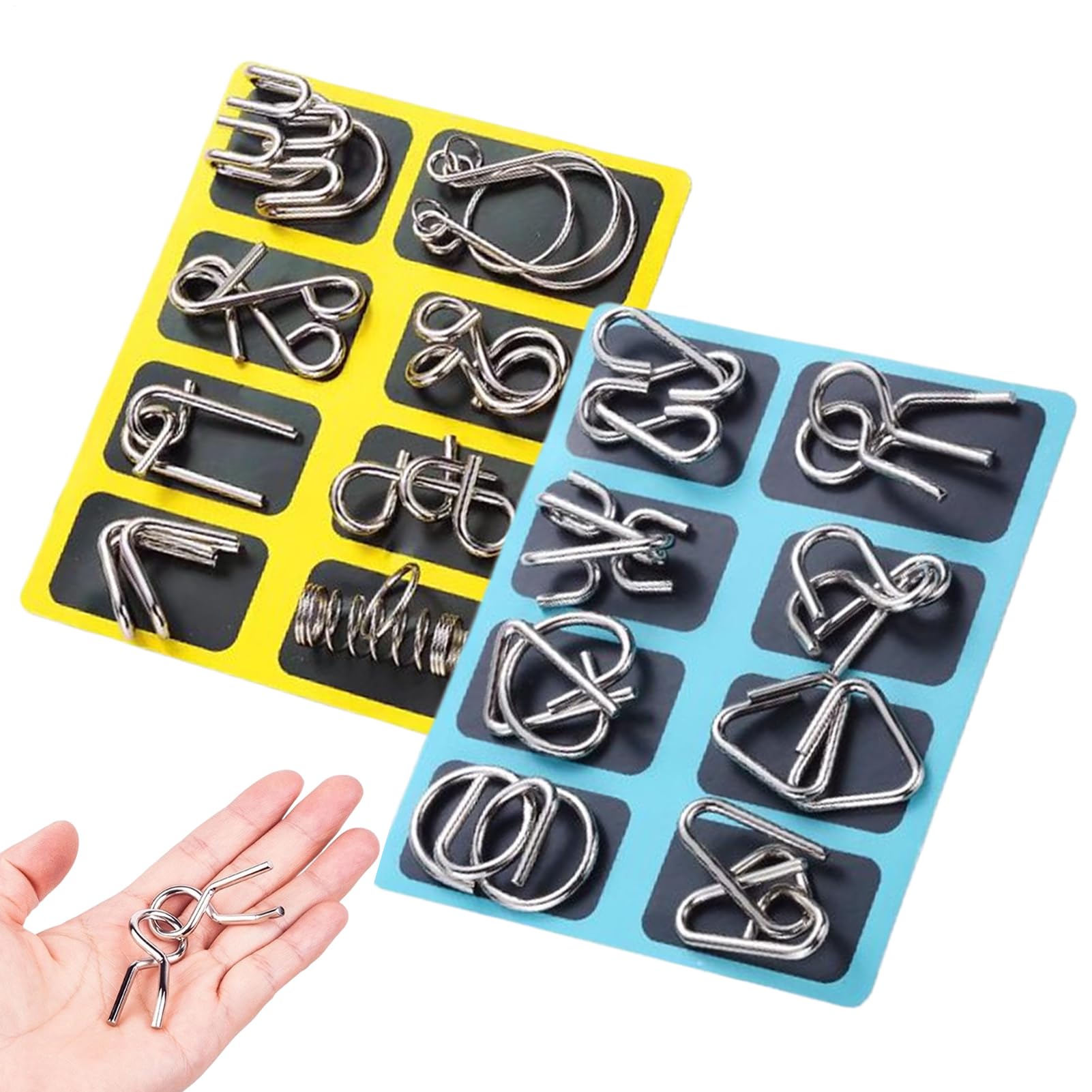 Set De Puzzles Métalliques – Casse-tête à Déverrouiller – Jeu De Réflexion – Adultes Et Adolescents – Voyage Ou Bureau