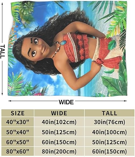 Miniatura 3 de Moana - Manta ligera de franela de microfibra para dormitorio, sala de estar, manta de aire acondicionado, 50 x 40 pulgadas