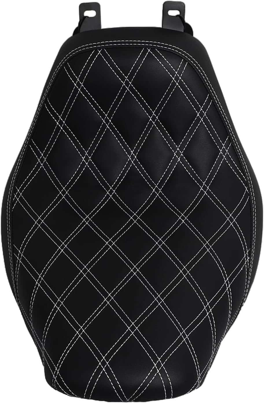 White Lattice Stitched Front Driver Solo Seat Cushion Pillion Fit for Harley Softail Heritage Classic Deluxe 2006-2017 16 15 14 13 12