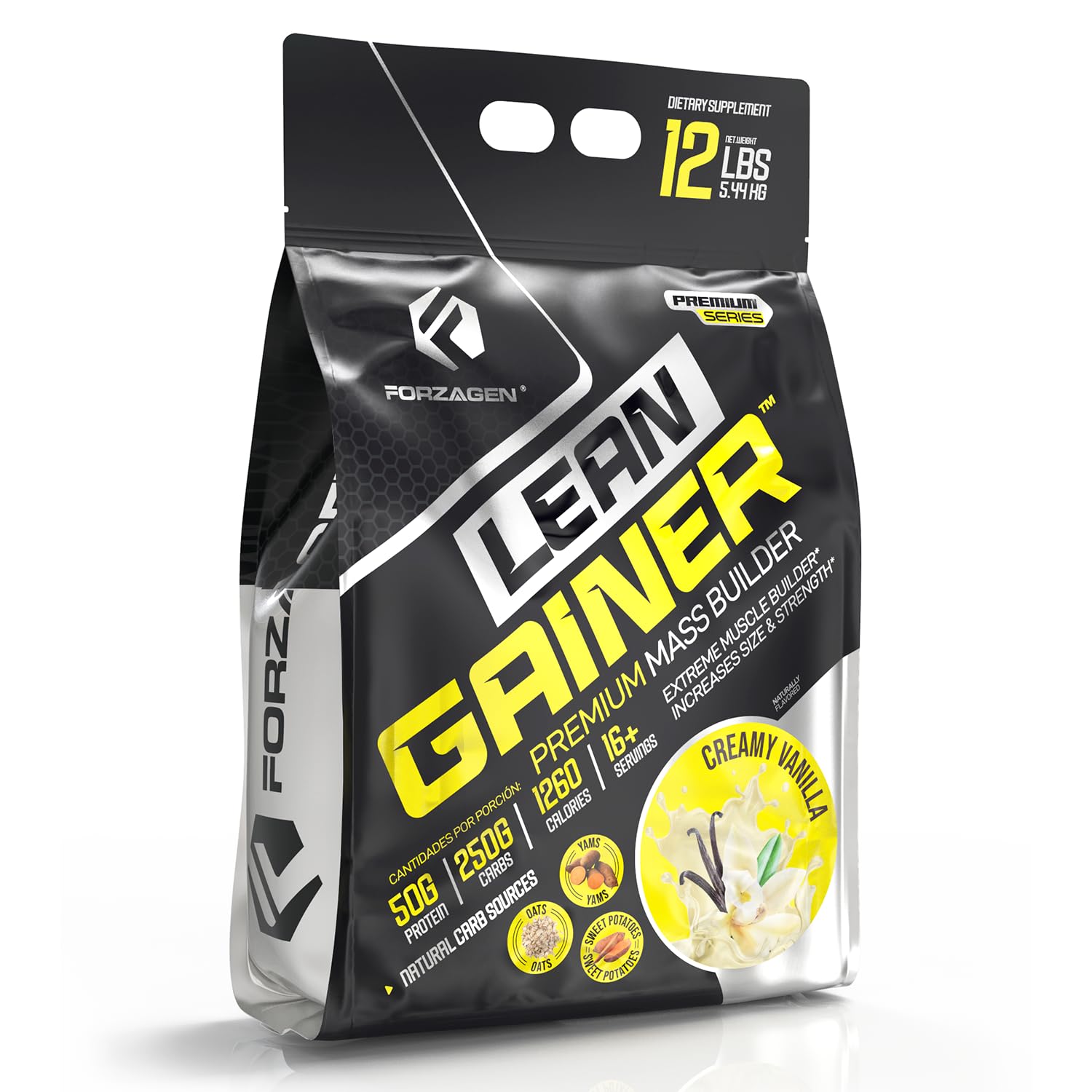 Lean Gainer Premium Mass Builder | Mass Gainer Protein Powder for Men & Women (12 Lbs, Creamy Vanilla)