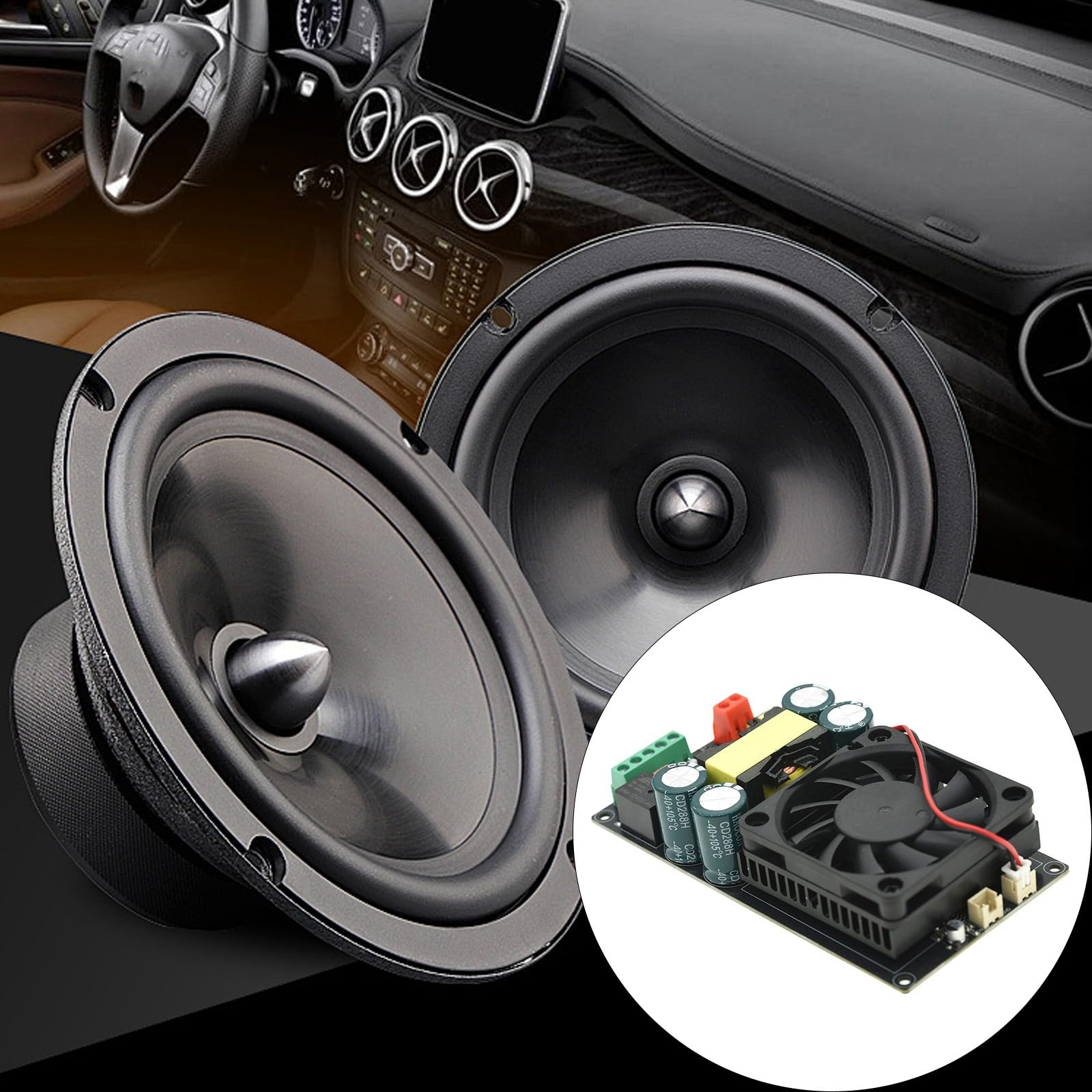 Modulo Amplificatore Potenza Sonora Digitale Compatto da 1000 W con dissipazione del Calore avanzata per sistemi Musicali Modulo potenziatore in Metallo con Suono Chiaro