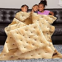 Vista 5 de Manta de soda Saltine Crackers 3D, divertida, realista, ultra suave, de 80 x 60 pulgadas, para viajes, para todas las estaciones, cama, sofá