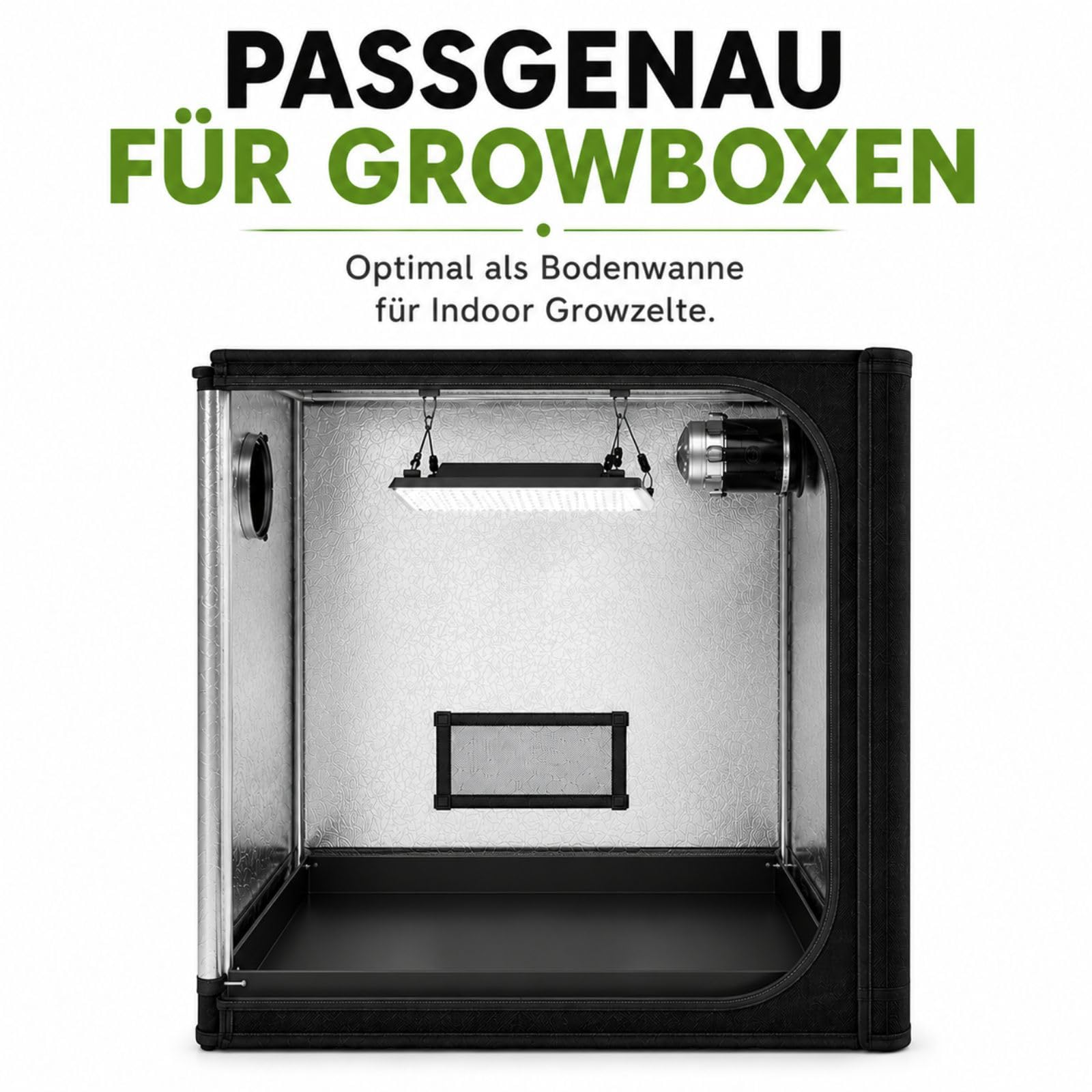 Weedness Plateau d'eau Secret Jardin 120x120 cm pour Grow-Box - Tapis Film Bac de Récupération Arrosage Accessoire Culture Intérieure Plat en Plastique Culture Intérieure