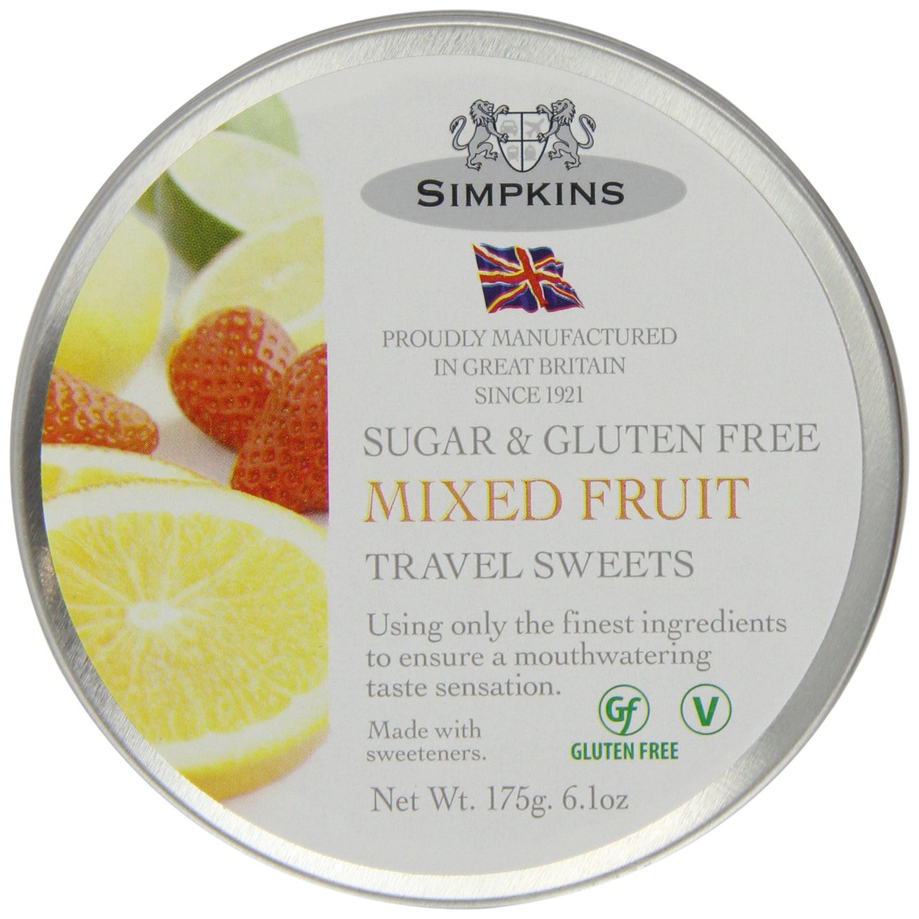 Simpkins Sugar Free Mixed Fruit Drops 175 g (Pack of 6