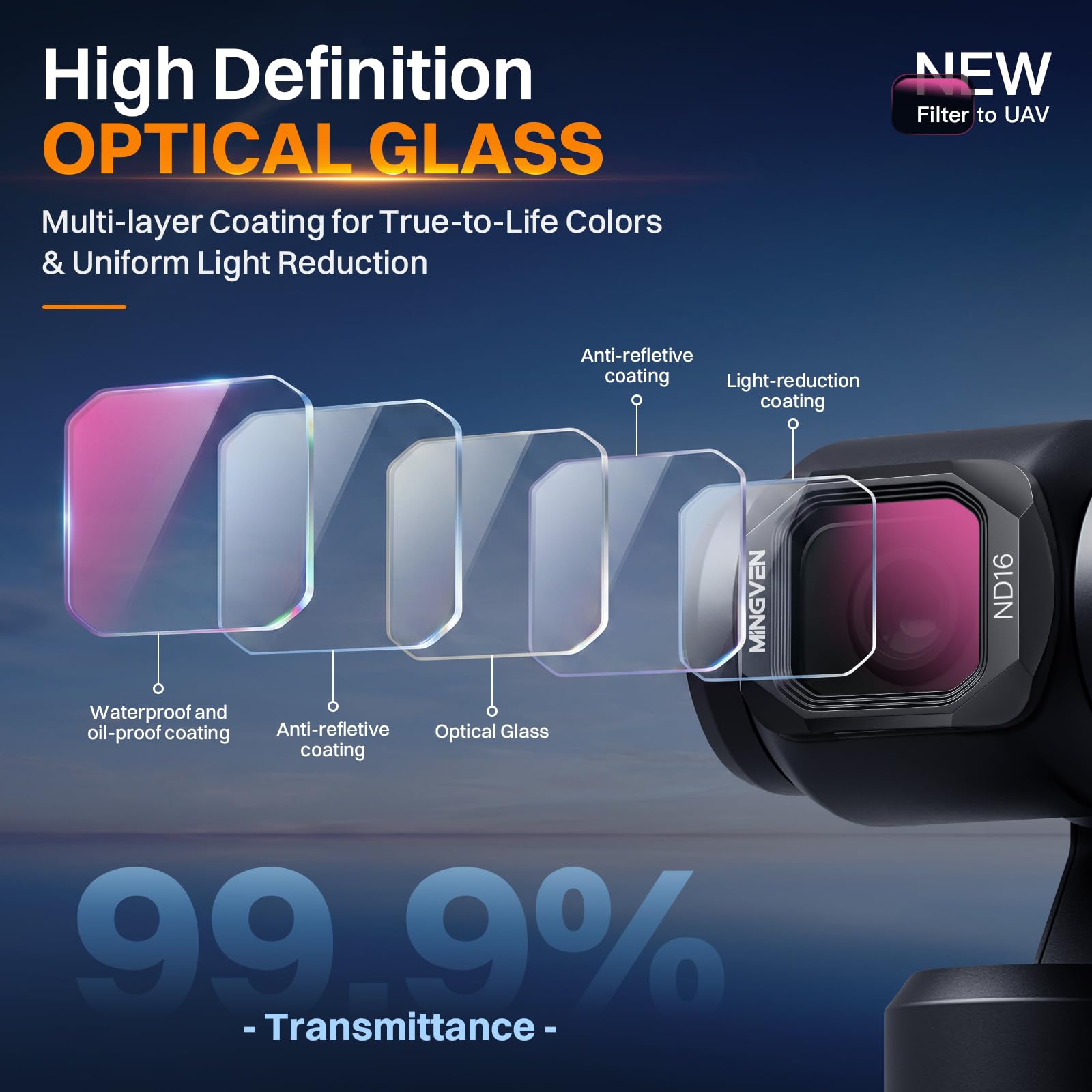 Osmo Pocket 4 ND-Filter, magnetisches Filter-Set für DJI Pocket 4 | 4er-Pack (CPL, ND16, ND64, ND256), Konstruktion aus Aluminiumlegierung, ultraklare Optik für Pocket 4 Video und Fotoaufnahmen