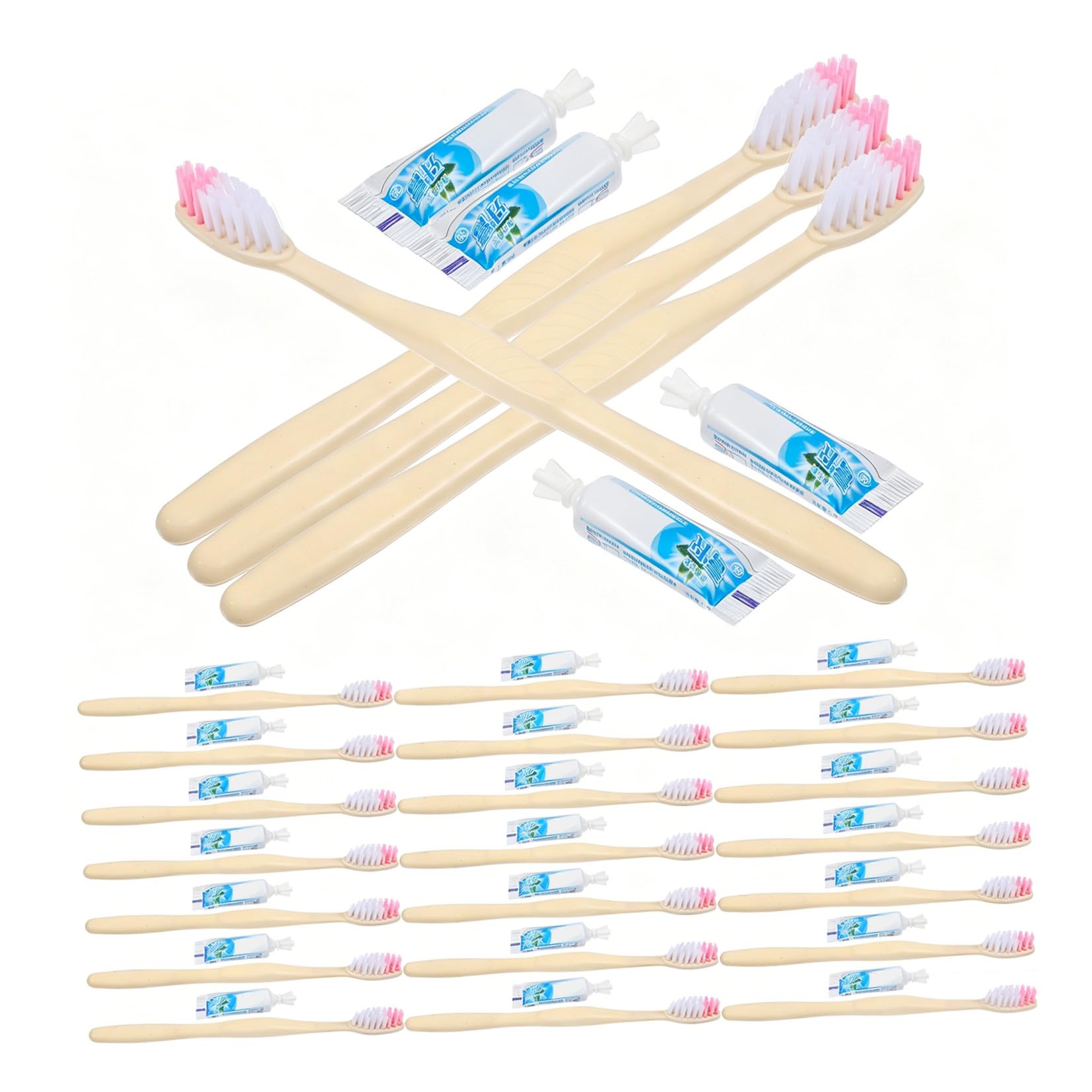 Cepillo de Dientes con Pasta Dental, 100 Unidades de Plástico