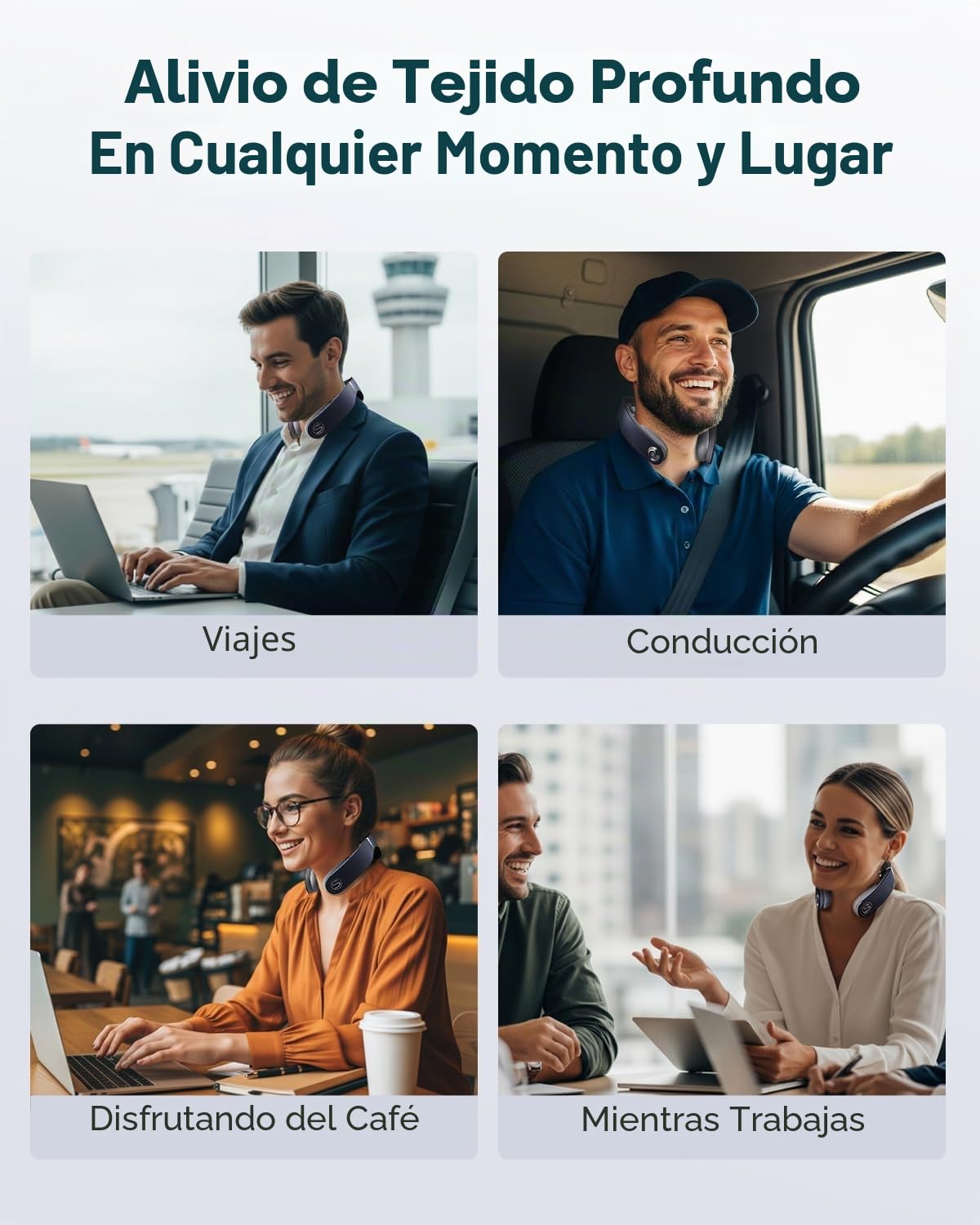 SKG Masajeador de cuello plegable con calor, masajeador inalámbrico de vibración de tejido profundo para aliviar el dolor, relajante de cuello eléctrico 9D portátil para mujeres y hombres, regalo para