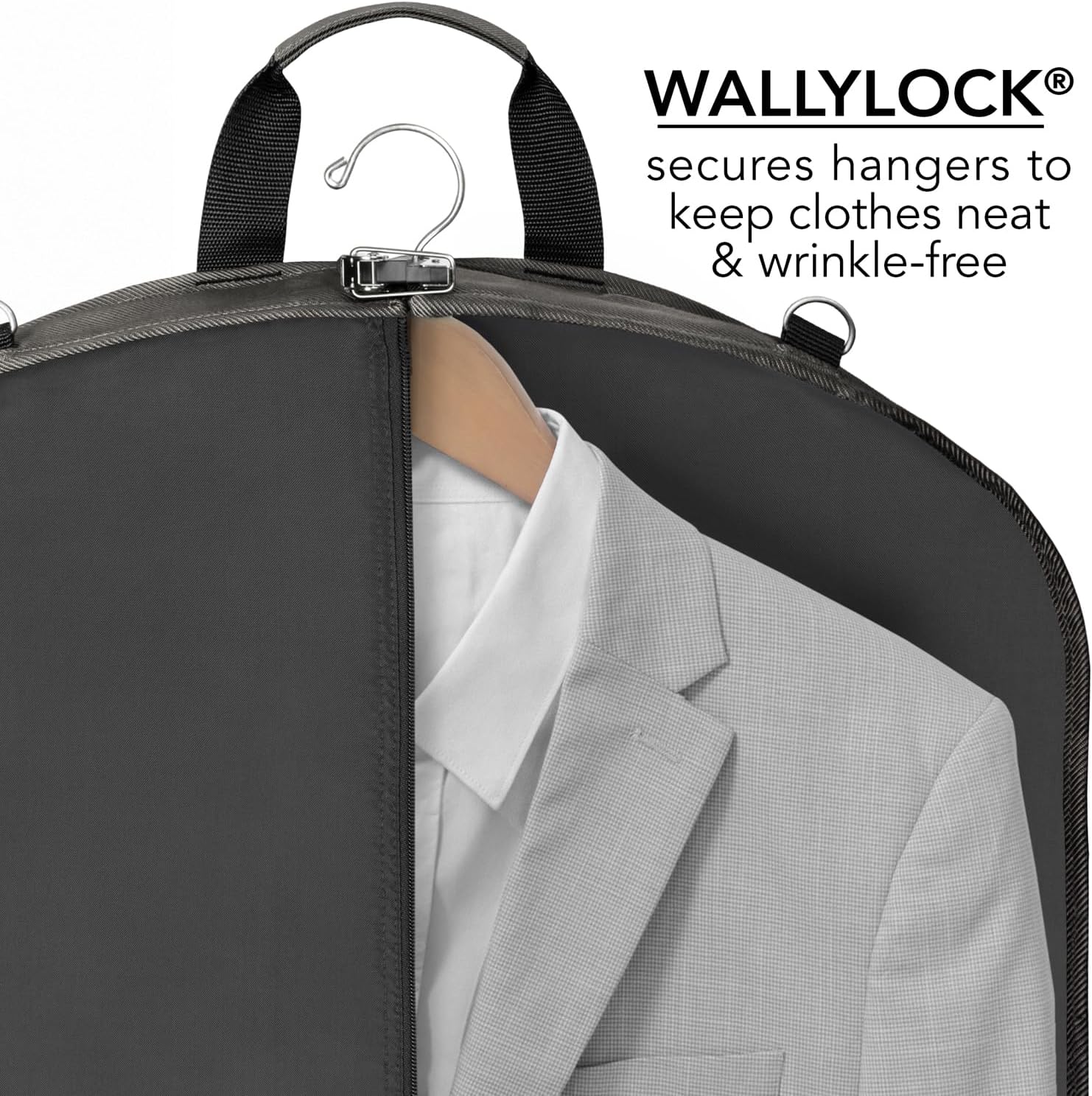 WallyBags® 42" Premium Carry-On Travel Garment Bag with Shoulder Strap and Multiple Pockets, Perfect for Suits, Shirts - Image 4