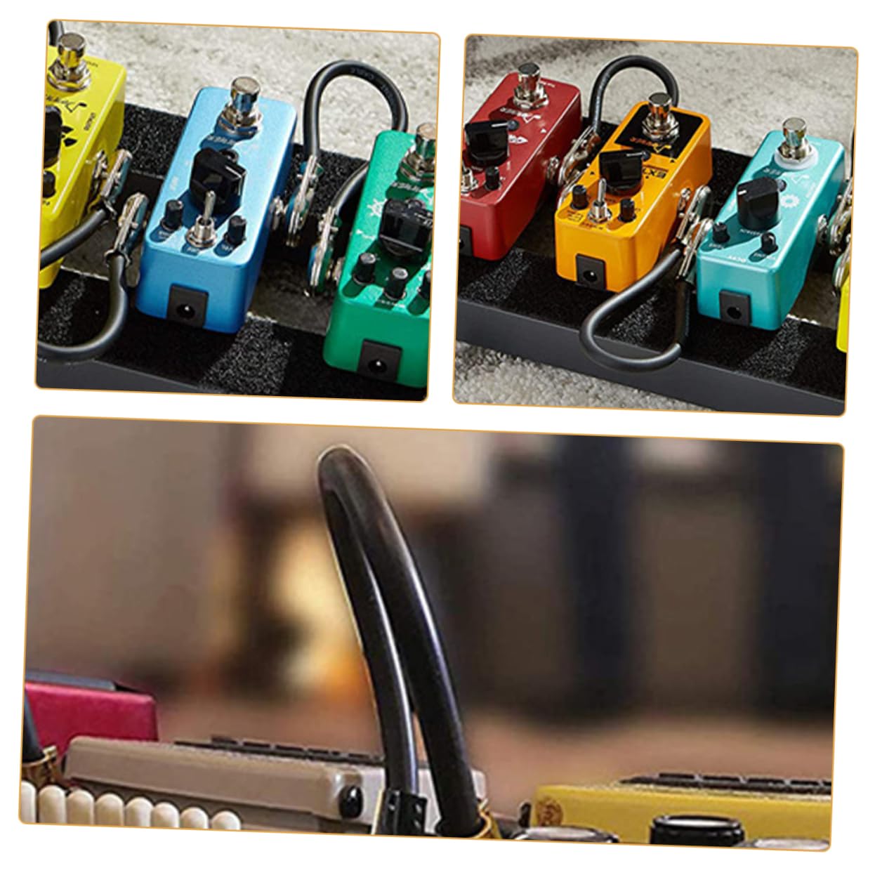 Totority Guitar Patch Cables 4pcs 6.35mm Pedalboard Cables Optimal Signal Transmission for Guitar Effects