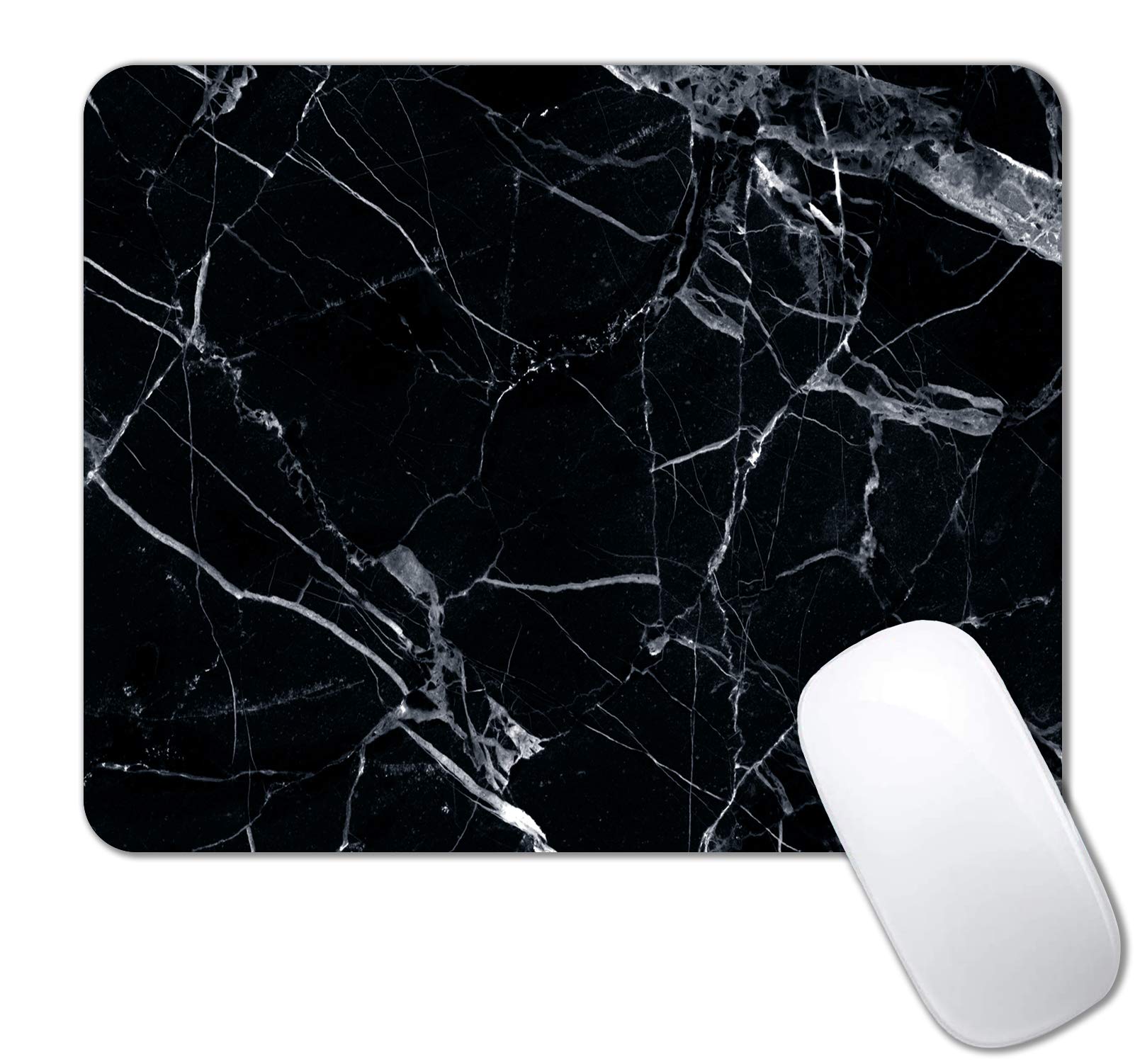 IMAYONDIA Rectangle Mouse Pad Marble,Black Marbling Mouse Pads,Gaming Mouse Mat for Office Laptop Computer Men and Women, Custom Designs Waterproof Non-Slip Rubber Base Mousepad