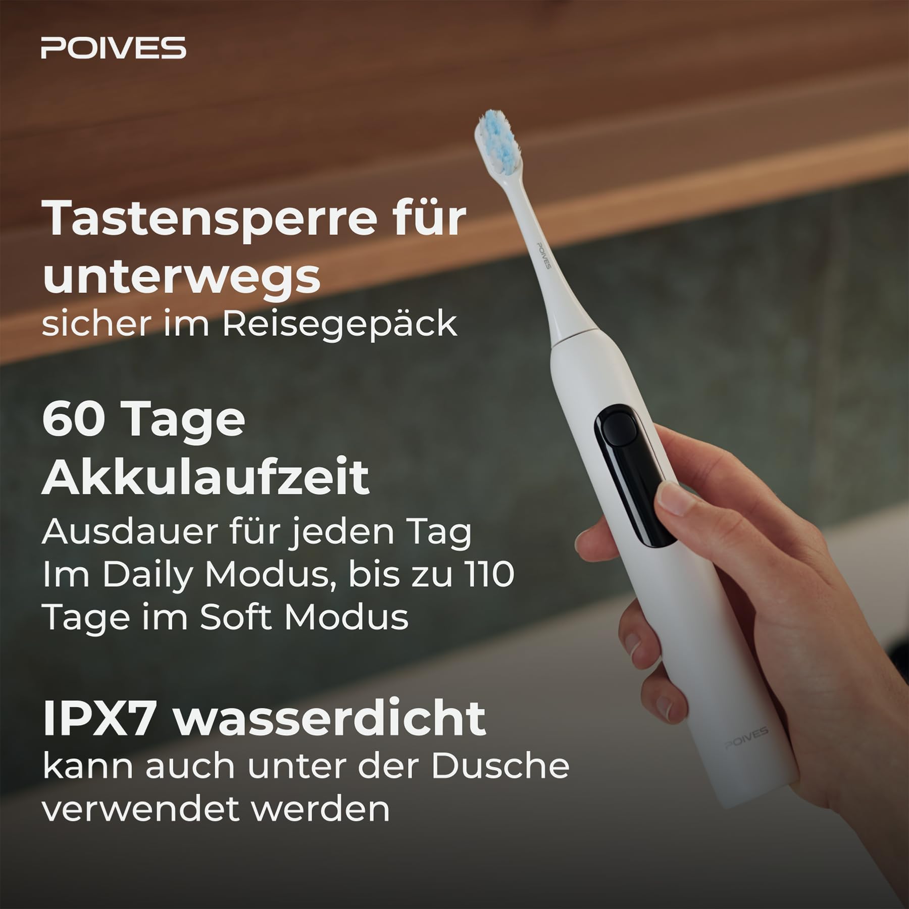 P1 Pro Brosse à dents électrique, sonique, avec capteur de pression pour un brossage sûr, batterie de 60 jours, Midnight Blue