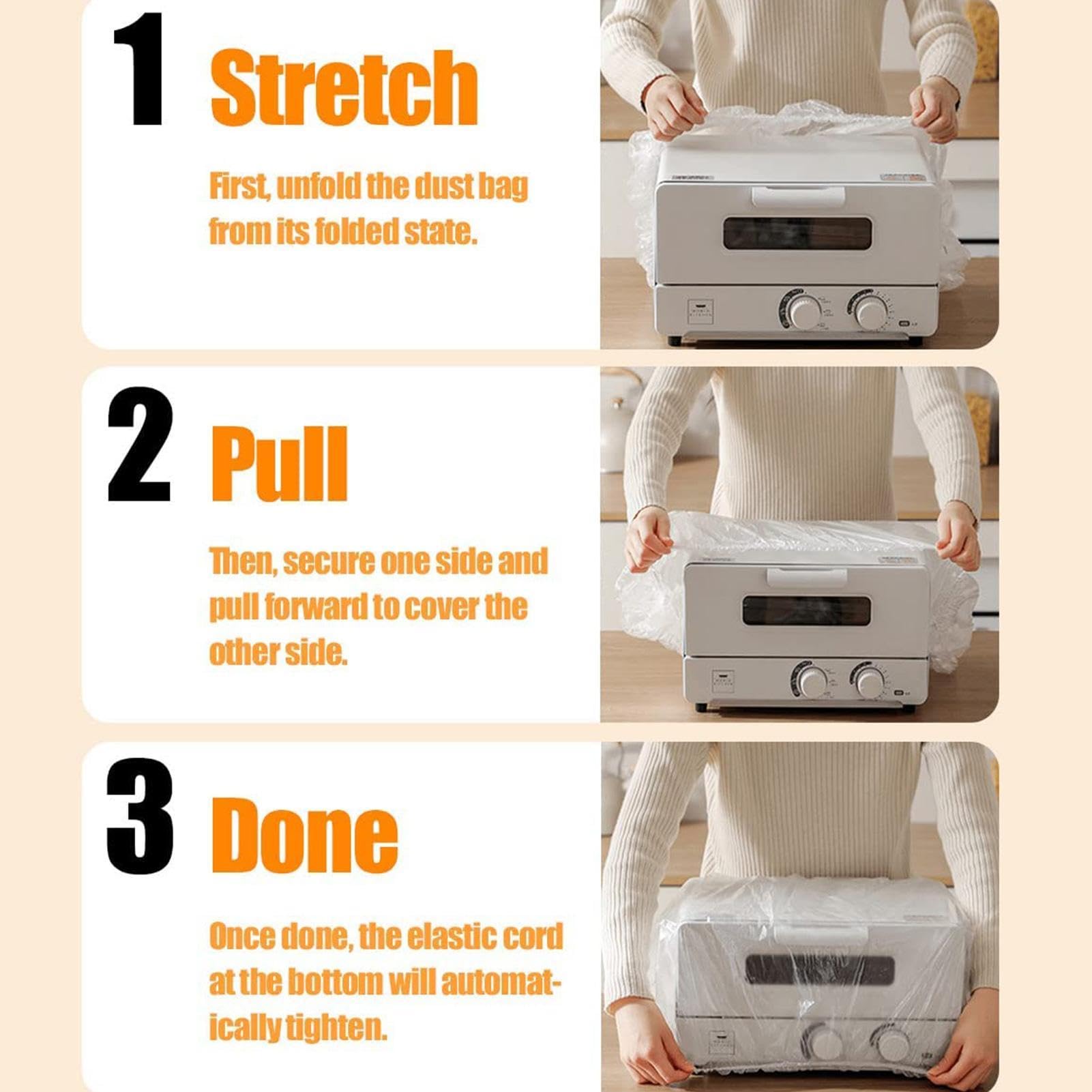 HUNYA Copertura Antipolvere per elettrodomestici da Cucina | Protezioni Elastiche Trasparenti per elettrodomestici da 10 Pezzi con molteplici Usi - Forniture per Piccoli elettrodomestici: Ventilatore