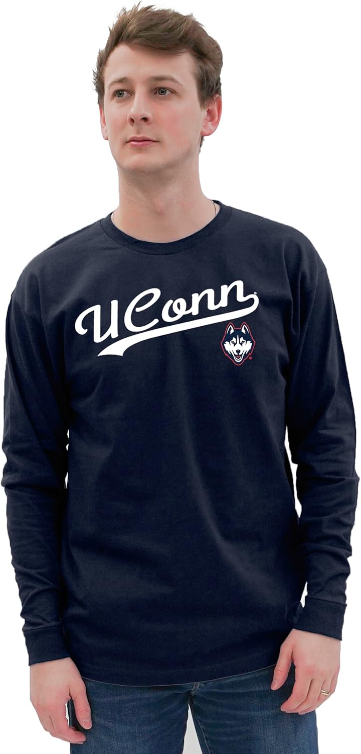 Blue 84 NCAA Mens Long Sleeve T-Shirt Cursive Team Color