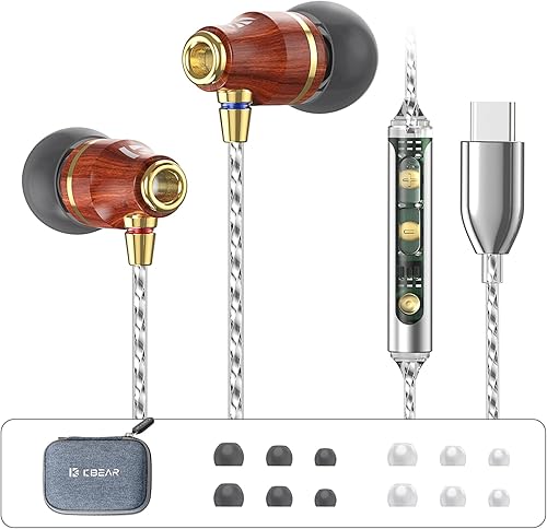 KBEAR KW1 - Auriculares tipo C con cable con controlador dinámico compuesto de 0.315 in, auriculares USB C para Samsung Galaxy S23 S22 S21 S20 Ultra