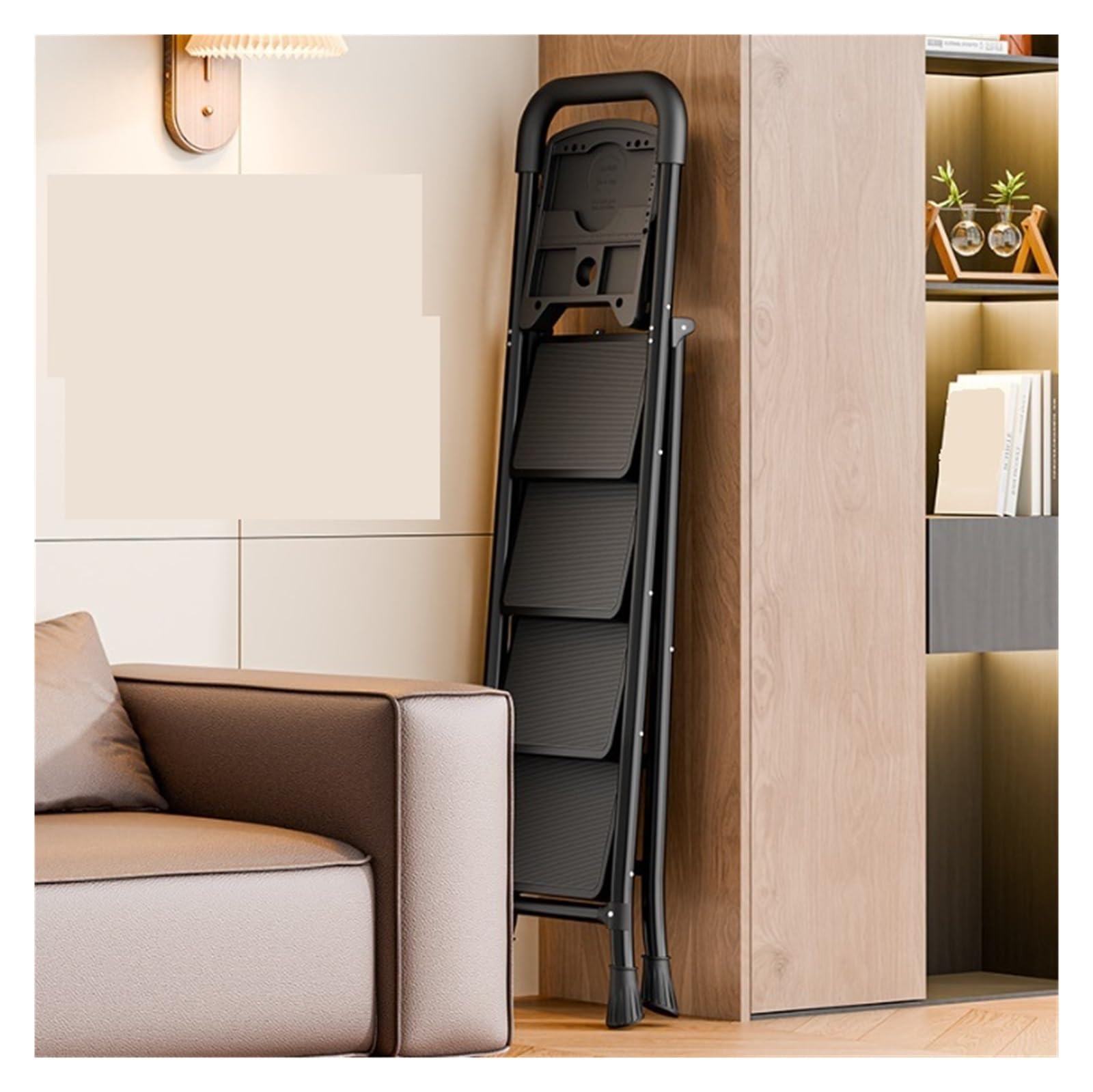 Escalera Plegable de 5 escalones con pasamanos Desmontable