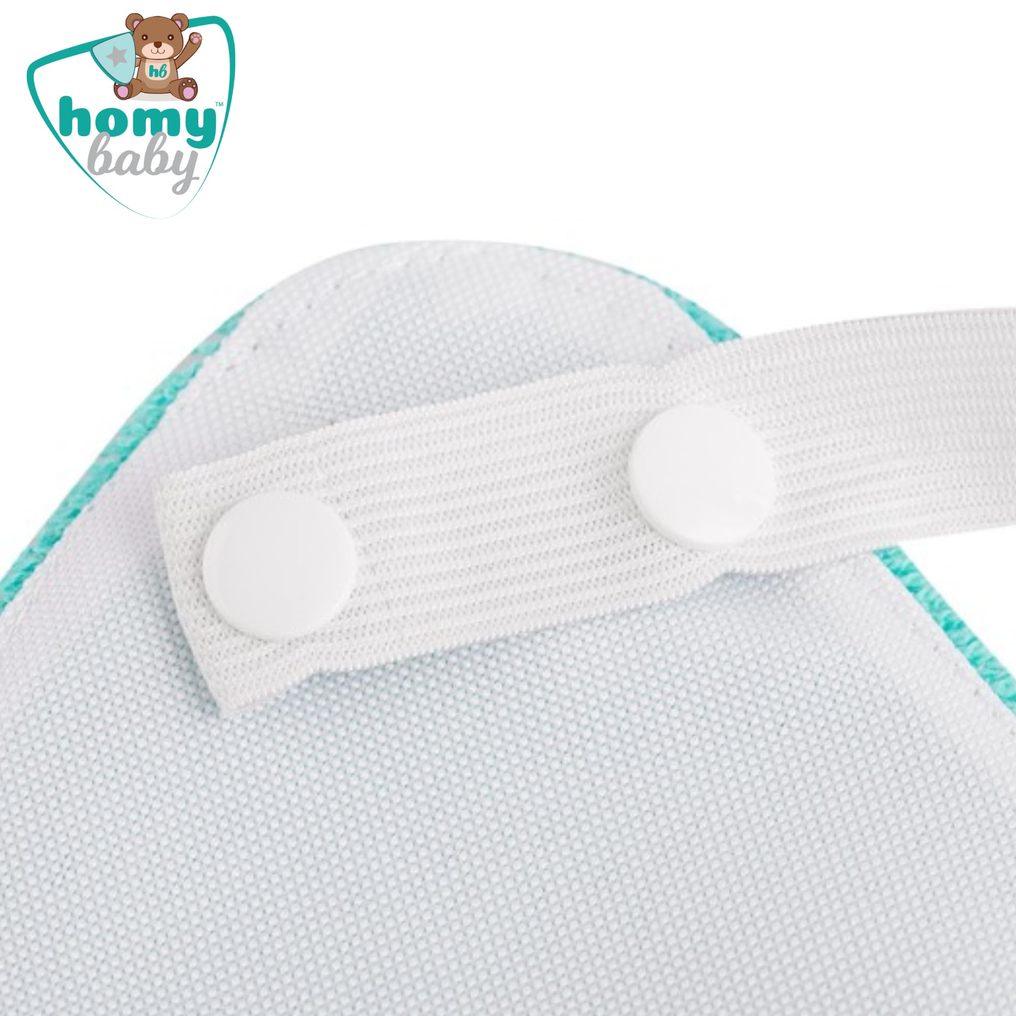 HOMYBABY® Set 5 Bavaglini Neonato Impermeabili con Bottoni per Asilo Nido