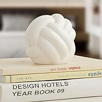 Lynagert White Ceramic Knot Decor - Minimalist Aesthetic Sculpture for Coffee Table, Bookshelf, Desk, Entryway & Modern Home Office